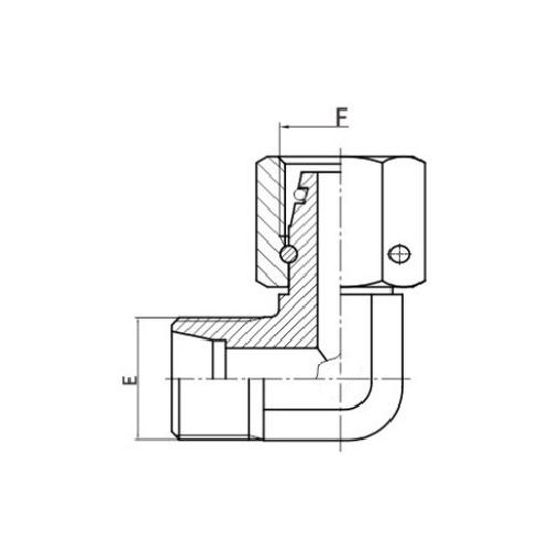 DIN 90°エルボ減速チューブアダプター、スイベルナット付き